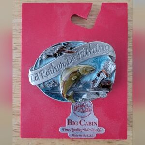 Mens I'd Rather Be Fishing Belt Buckle